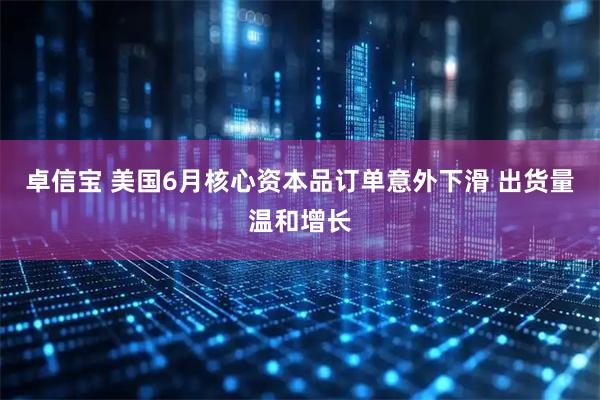 卓信宝 美国6月核心资本品订单意外下滑 出货量温和增长